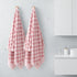2 Set 27x55 600GSM REDKISS Piece Pink Checkered Bath Towels - Highly Absorbent Pink Cotton Towels for Bathroom