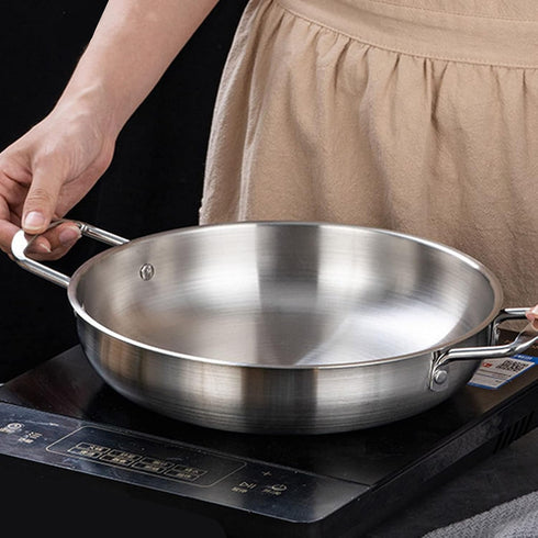 Korea Noodle Pot, Fast Heating Stainless Steel Ramen Cooking Stockpot, Binaural Pasta Pots for Soup and Porridge