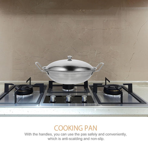 Hemoton 1 Set Pot Stove Pot with Lid stainless steel stockpot wok pan stainless steel egg pan woks pan frying pan sauce pan oven stainless steel wok with lid kitchen supply dish Anti-spill by Hemoton