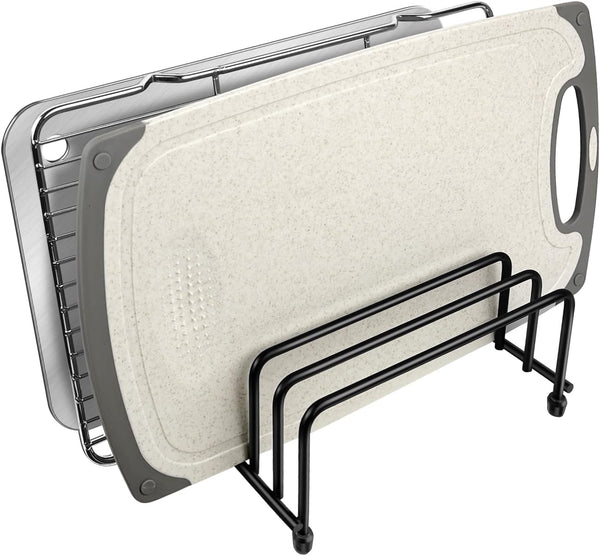 Cutting Board Organizers with 1.0 and 0.6 Inch Wide Slots, Racks for Storage, Bakeware Organizers for Cabinets