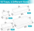 Vtopmart 10 Pcs Clear Acrylic Drawer Organizer Set, 4 Size Vanity Storage Bins for Bathroom, Jewelry, Cosmetics, Gadgets