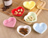 WHJY Blue Love Heart Shaped Ceramic Side Dish Bowl, Contemporary Porcelain Seasoning Dishes Set of 6