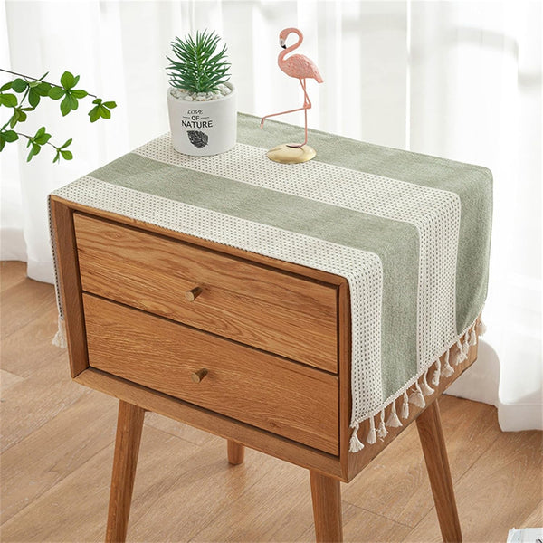 Simple Bedside Table Tassel Cover Cloth, Suitable for Dust Cover on Bedside Table, TV, Microwave, Refrigerator