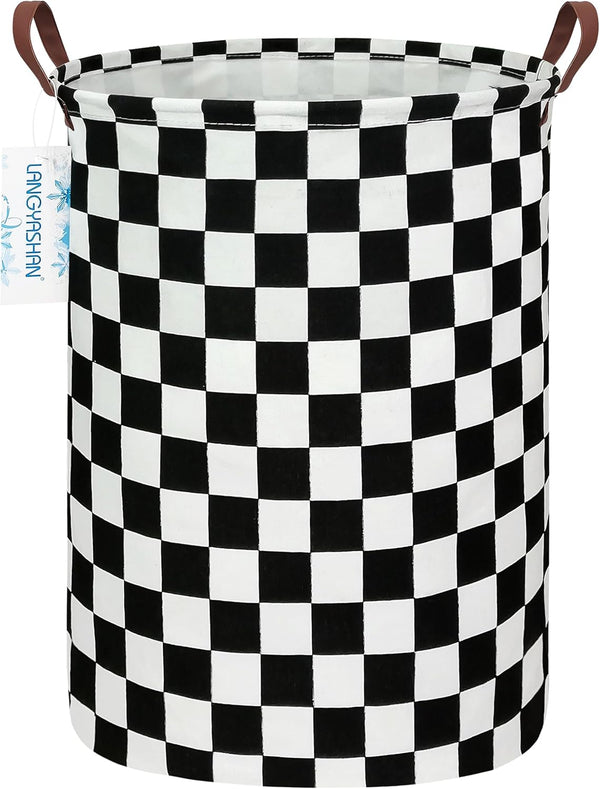 LANGYASHAN Laundry Basket - Canvas Fabric Collapsible Organizer for Storage, Toy Bins, Gift Baskets, Bedroom Clothes