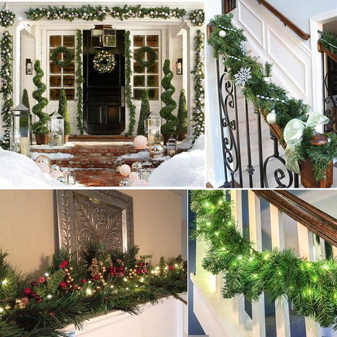 4 Strands Christmas Garland, 80 Feet Artificial Pine Garland for Holiday Wedding Party Decoration, Indoor/Outdoor