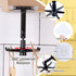 4 Pieces 360 Rotating Folding Hook, Multi-Purpose Self-Adhesive Utensil Holder with 6 Hooks for Kitchen Bathroom