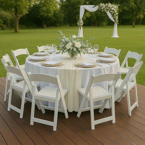 6 Pack 10FT 120 Inch Beige Cheesecloth Table Runner Soft Gauze Boho Table Runners for Baby Shower, Coastal Wedding