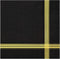 50 Black Gold 3-ply Cocktail Napkins, 5 x 5 Inches, Gold Foil Trim Stripe Bar Napkins for Wedding, Birthday, Graduation