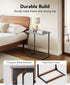 Pipishell C-Shaped Side Table, C Table for Sofa with Two-Piece Desktop & Metal Frame, Large Surface End Table
