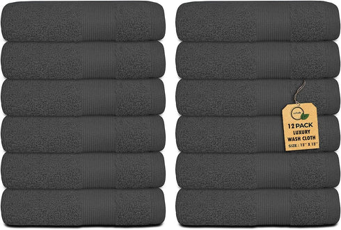Softolle Premium Wash Cloths Pack of 12 (13" x 13") 100% Ring