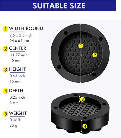 Anti Vibration Pads for Washing Machine, 4 Pack Soundproofing Base, Prevent Sliding Out, Floor Protector for Appliances