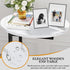 Katrawu C Shaped End Side Table, Small Oval Couch Sofa Table for Bed, Snack Side Table with Metal Frame, TV Tray Table