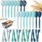 Reusable Plastic Serving Utensils Set of 24, Wheat Straw Large Serving Set for Party Catering