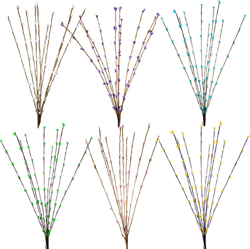 60 Pcs Easter Garland Parts Artificial Floral Picks Berry Stems Spring Pip Berry Sprays Pastel Picks Stems for Easter