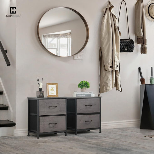 Set 2 2 2 P2 CAPHAUS of Drawer Storage Tower w/ Fabric Bins, Nightstand w/ Drawers, Sorting Unit, Chest of Drawers
