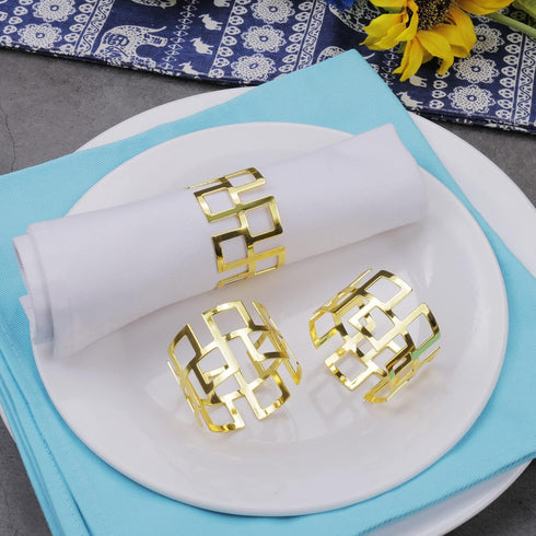 LogHog Delicate Christmas Gold Napkin Rings - Set of 12, Ideal Table Setting Napkin Buckles for Christmas, Thanksgiving