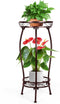 Gynyinly 2 Tier Rustproof Iron Plant Stand - Heavy Duty Outdoor Plant Stands
