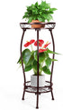 Gynyinly 2 Tier Rustproof Iron Plant Stand - Heavy Duty Outdoor Plant Stands