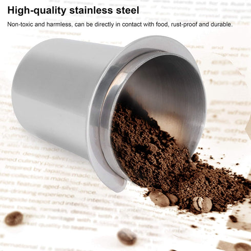 Coffee Dosing Cup, 51mm Stainless Steel Mug for Coffee Machine Handle, Coffee Powder Feeder for Milk Tea Shops, Homes,