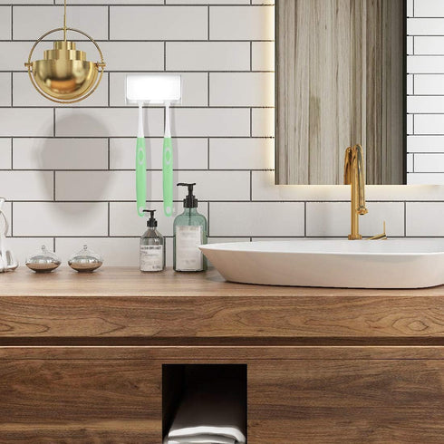 Wall Mounted Toothbrush Holder with Cover, Self Adhesive for Dorm Bathrooms and Shower, Holds 2 Toothbrushes