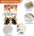 Welcome Fall Garden Flag 12 x 18 Inch Double Sided Burlap, Cute Cat Yard Flags for Thanksgiving Outdoor Decoration