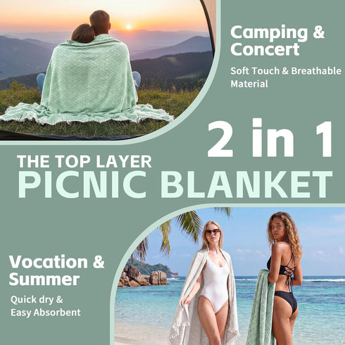 2 1 Summer in Extra Large Outdoor Picnic Mat Woven Throw Blanket Boho Giant Beach Travel Essential Yoga Accessories