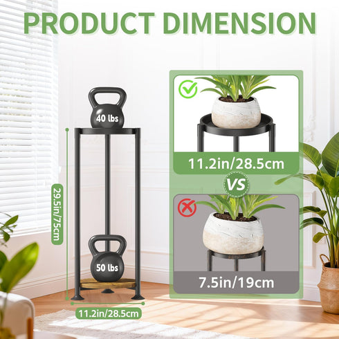 2 KMOTASUO Tier Black Plant Stand Indoor for Large Tall Heavy Duty Planter, Multiple Sturdy Metal Flower Corner Rack