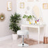 360 SUPER DEAL Vanity Stools for Makeup, Vanity Ottoman Chair with Adjustable Height and Swivel for Makeup Room Bedroom