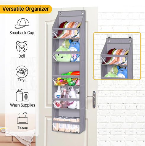 SLEEPING LAMB Narrow Door Hat Organizer, Baseball Cap Rack for Closet/Wall, Holds 40 Hats