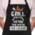 Rosoz Funny BBQ Black Chef Aprons for Men, Grill Master, Adjustable Kitchen Cooking Aprons with Pocket, Waterproof Oil
