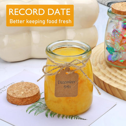 Brajttt 20 Pack, 7 oz Mini Yogurt Jars Glass Favor Jars with Cork Lids, Pudding Containers with Lids, Mason Jar Wedding