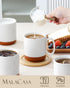 16oz Set 4, MALACASA Ceramic Coffee Mugs of Stackable Coffee Cups with Straight-Sided Design, Mugs for Coffee, Latte