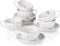 Amazingware Royal Tea Cups and Saucers, with Gold Trim and Gift Box,