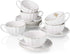 Amazingware Royal Tea Cups and Saucers, with Gold Trim and Gift Box,