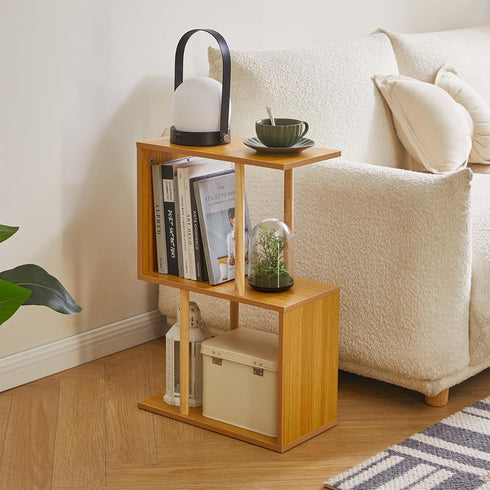 3-Tiered YD-ST003N Aibiju S-Shaped Side Table for Small Spaces, Freestanding Side Table, Sofa End Table, Narrow End
