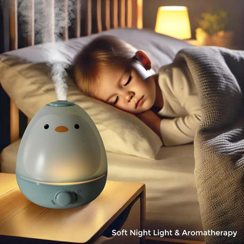 3-in-1 Earnest Living Baby Cool Mist Humidifier with Essential Oil Diffuser + Nightlight, BPA Free Phenol Free