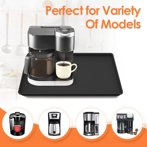 Heavy Duty Silicone Coffee Maker Mat with Lip, 19.7'' x 15'' for Countertops