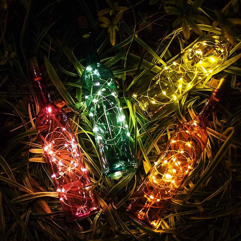 FENSTY 30 Pack 6.6ft 20 White,90 Wine Bottle Lights with Cork - Cork Bottle Lights Battery Operated Silver Wire