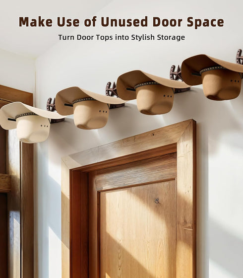 Closet Bedroom,4 Pack,Bronze Cowboy Hat Rack Wall Mount,Cowboy Hat Holder for Wall,Western Home Decor,Hat Organizer