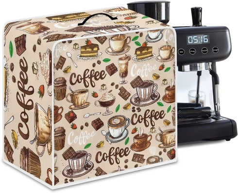 Coffee Bees Pattern Coffee Maker Covers with Top Handle Folding Coffee Machine Dust Covers for Blender Mixer Juice Machine Keep Office Home Coffee Machine Clean by Kathyboom