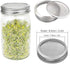 Sprouting Lids WIDE MOUTH, 316 Stainless Steel Mesh Lid Kit for Mason Jars, 4 Pack Sprouting Strainer Lids