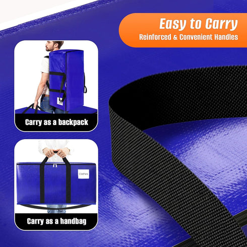 8-Pack Backpack 20 Gallons-76 FabSpace Moving Bags with Straps & Carry Handles, L Heavy Duty Storage Totes for Space
