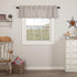 VHC Brands Hatteras Seersucker Ticking Striped Cotton Kitchen Curtains, Rod Pocket Valance 16x72, Denim Blue