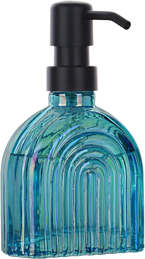 OCTMUSTARD 2 Pack 9 Oz Commercial Countertop Glass Soap Dispenser Bathroom, Kitchen Soap Dispenser, Refillable Liquid