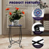 Kaesithar 15 Inch Tall Outdoor Side Table, Metal Patio End Table with Twin Koi Fish Pattern, Rust Proof Black Small