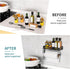 Paper Towel Holder with Shelf, Kitchen/Bathroom Paper Holder, Spice Rack with 2 Hooks, Self-Adhesive & Drilling