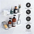2 Pack, 40cm, HNVNER Adhesive Shower Shelves for Wall White Metal Shower Caddy Waterproof Bathroom Floating Shelves