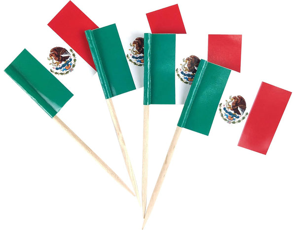 JBCD Mexico Toothpick Flag - Mexican Mini Small Cupcake Topper Flags, 200pcs