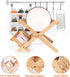 SZUAH Collapsible Bamboo Dish Drying Rack for Kitchen Counter, Space Saving Organizer (17.8"x10.23"x9.25")