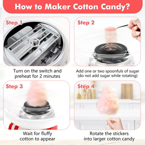 Cotton Candy Machine for Kids, Candy Floss Maker for Home Birthday Party, Christmas Gift